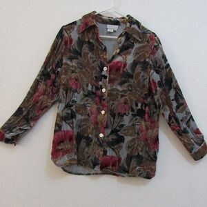 Velvet flower pattern shirt
